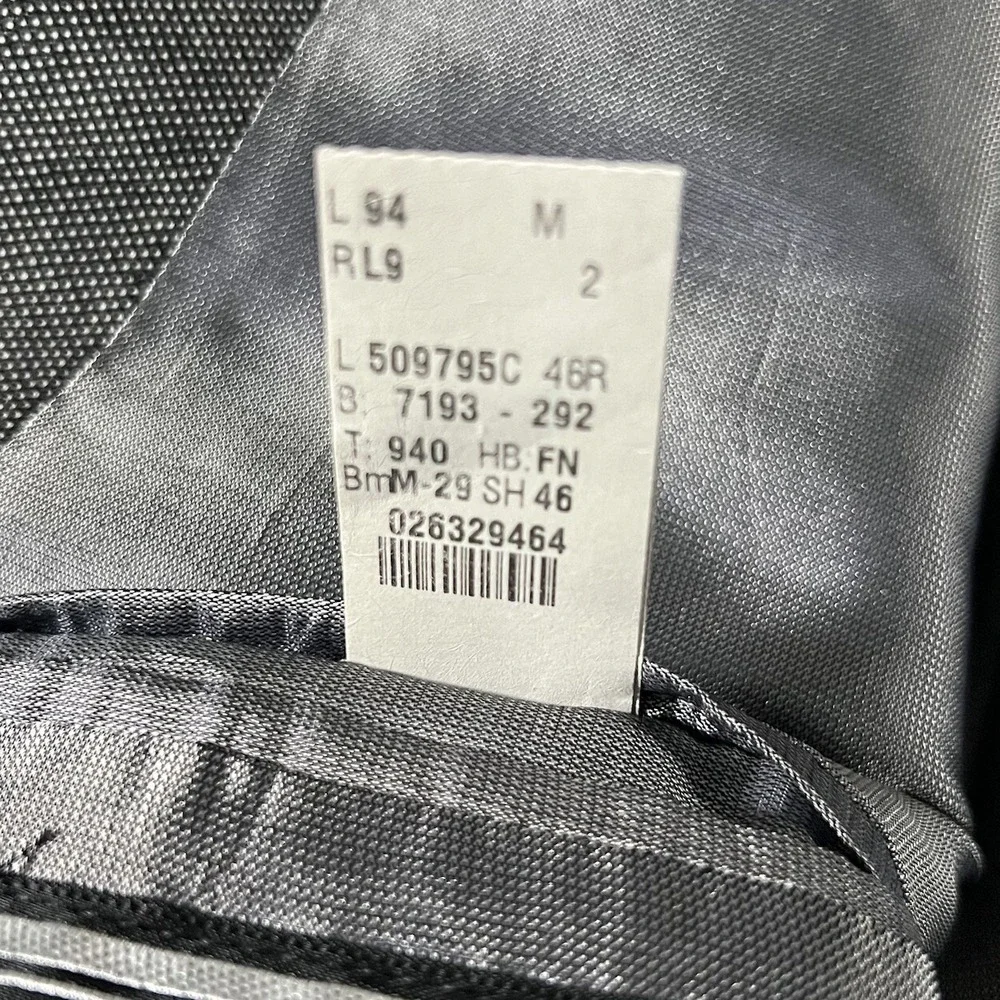 Ralph Lauren Sport Coat Mens‎ 46R Charcoal Grey 3-Button Wool Blazer Canada Made